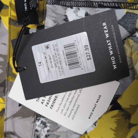 Who What Wear Floral Yellow and Gray Skirt Size 14 NWT - Picture 8 of 8